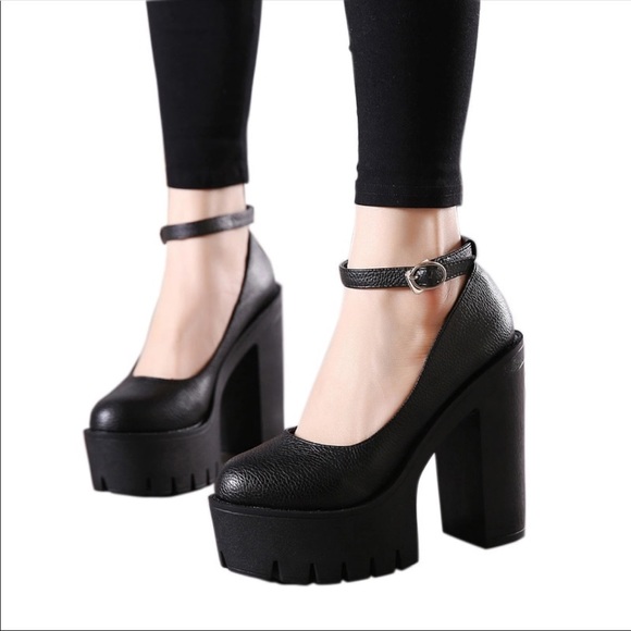 platform mary jane heels